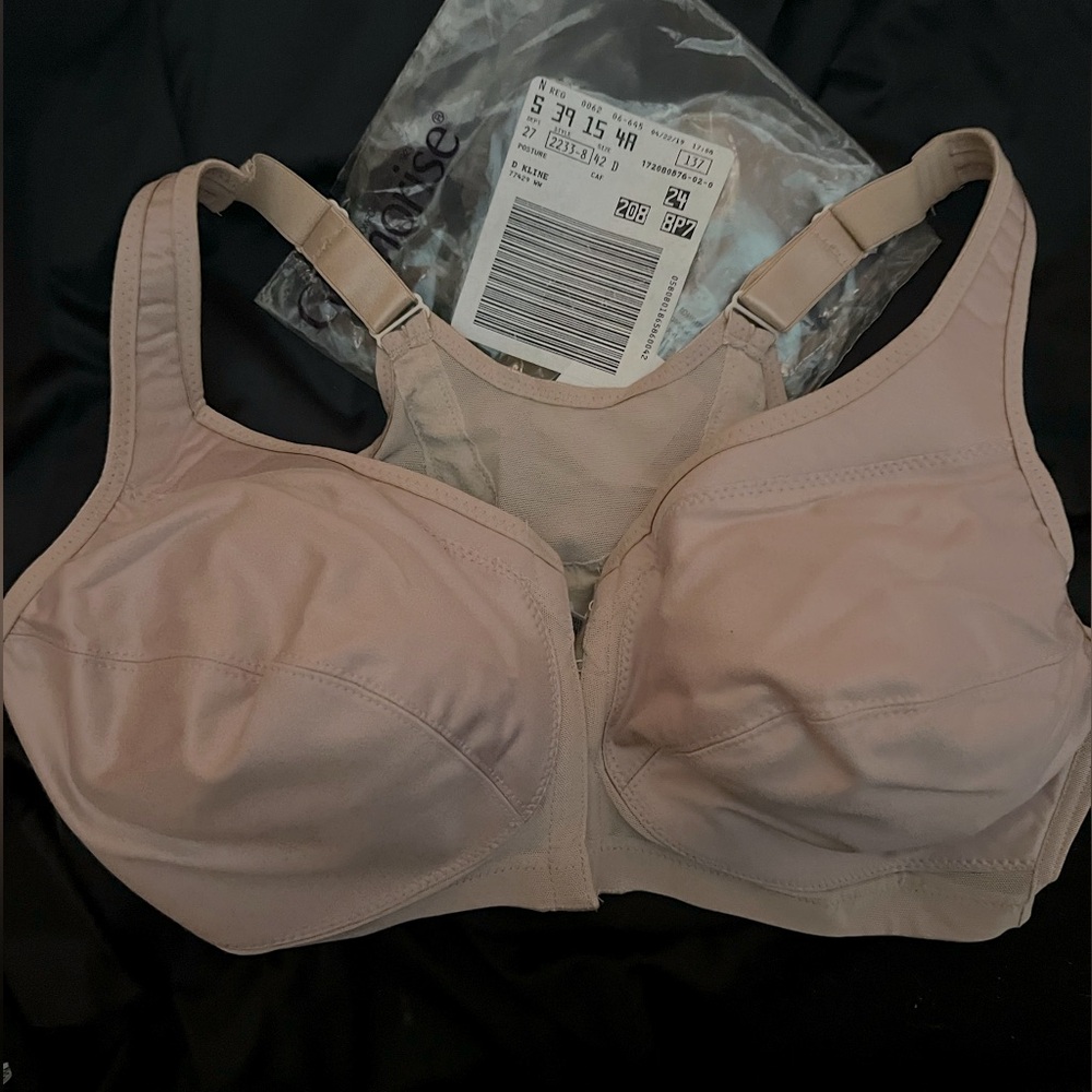 Glamorise Front clasp Camisole Sports Bra, Cafe, 42D
